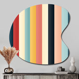 Colorful Nostalgia  Striped Pattern - Asymmetric Metal Wall Art