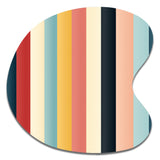 Colorful Nostalgia  Striped Pattern - Asymmetric Metal Wall Art