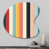 Colorful Nostalgia  Striped Pattern - Asymmetric Metal Wall Art