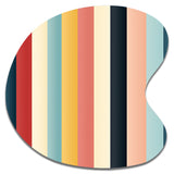 Colorful Nostalgia  Striped Pattern - Asymmetric Metal Wall Art