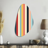 Colorful Nostalgia  Striped Pattern - Asymmetric Metal Wall Art