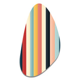 Colorful Nostalgia  Striped Pattern - Asymmetric Metal Wall Art