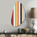 Colorful Nostalgia  Striped Pattern - Asymmetric Metal Wall Art