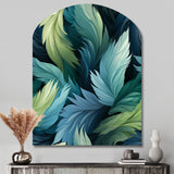 Blue And Teal Parrot Feathers - Asymmetric Metal Wall Art