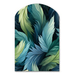 Blue And Teal Parrot Feathers - Asymmetric Metal Wall Art