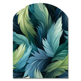 Blue And Teal Parrot Feathers - Asymmetric Metal Wall Art