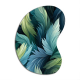 Blue And Teal Parrot Feathers - Asymmetric Metal Wall Art