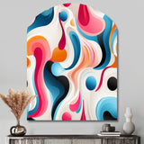 Pink And Blue Popart Trendy Patterns - Asymmetric Metal Wall Art