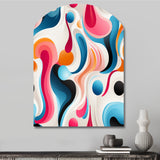 Pink And Blue Popart Trendy Patterns - Asymmetric Metal Wall Art