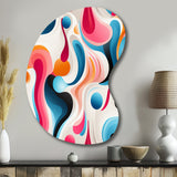 Pink And Blue Popart Trendy Patterns - Asymmetric Metal Wall Art