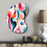 Pink And Blue Popart Trendy Patterns - Asymmetric Metal Wall Art