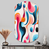 Pink And Blue Popart Trendy Patterns - Asymmetric Metal Wall Art