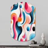 Pink And Blue Popart Trendy Patterns - Asymmetric Metal Wall Art