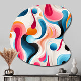 Pink And Blue Popart Trendy Patterns - Asymmetric Metal Wall Art