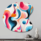 Pink And Blue Popart Trendy Patterns - Asymmetric Metal Wall Art