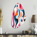 Pink And Blue Popart Trendy Patterns - Asymmetric Metal Wall Art