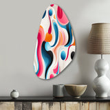 Pink And Blue Popart Trendy Patterns - Asymmetric Metal Wall Art