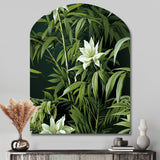 Bamboo Elegance Tropical Pattern - Asymmetric Metal Wall Art