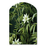 Bamboo Elegance Tropical Pattern - Asymmetric Metal Wall Art