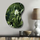 Bamboo Elegance Tropical Pattern - Asymmetric Metal Wall Art