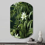 Bamboo Elegance Tropical Pattern - Asymmetric Metal Wall Art