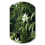 Bamboo Elegance Tropical Pattern - Asymmetric Metal Wall Art