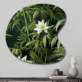 Bamboo Elegance Tropical Pattern - Asymmetric Metal Wall Art