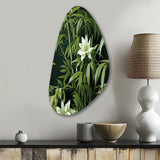 Bamboo Elegance Tropical Pattern - Asymmetric Metal Wall Art