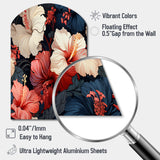 Hibiscus Twilight Ii Tropical Pattern - Asymmetric Metal Wall Art