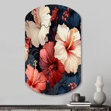 Hibiscus Twilight Ii Tropical Pattern - Asymmetric Metal Wall Art