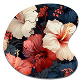 Hibiscus Twilight Ii Tropical Pattern - Asymmetric Metal Wall Art