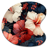 Hibiscus Twilight Ii Tropical Pattern - Asymmetric Metal Wall Art