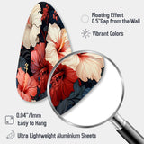 Hibiscus Twilight Ii Tropical Pattern - Asymmetric Metal Wall Art