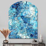 Ocean Blue Mosaic Turquoise - Asymmetric Metal Wall Art