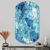 Ocean Blue Mosaic Turquoise - Asymmetric Metal Wall Art