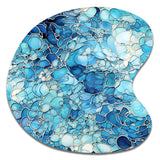 Ocean Blue Mosaic Turquoise - Asymmetric Metal Wall Art