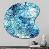 Ocean Blue Mosaic Turquoise - Asymmetric Metal Wall Art