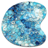 Ocean Blue Mosaic Turquoise - Asymmetric Metal Wall Art