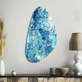 Ocean Blue Mosaic Turquoise - Asymmetric Metal Wall Art