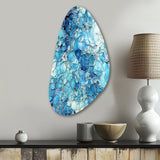 Ocean Blue Mosaic Turquoise - Asymmetric Metal Wall Art