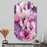 Orchid Dream Tropical Pattern - Asymmetric Metal Wall Art