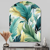 Palm Mirage Tropical Pattern - Asymmetric Metal Wall Art