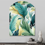 Palm Mirage Tropical Pattern - Asymmetric Metal Wall Art