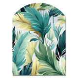 Palm Mirage Tropical Pattern - Asymmetric Metal Wall Art