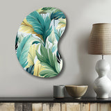 Palm Mirage Tropical Pattern - Asymmetric Metal Wall Art