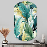 Palm Mirage Tropical Pattern - Asymmetric Metal Wall Art