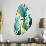 Palm Mirage Tropical Pattern - Asymmetric Metal Wall Art