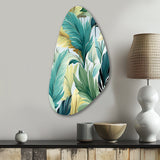 Palm Mirage Tropical Pattern - Asymmetric Metal Wall Art