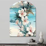 Seaside Reflections Tropical Pattern - Asymmetric Metal Wall Art