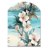 Seaside Reflections Tropical Pattern - Asymmetric Metal Wall Art